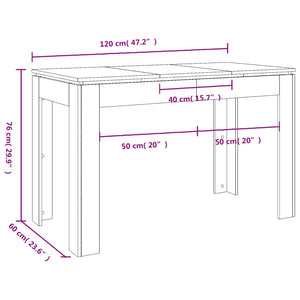 Esstisch Betongrau 120x60x76 cm Holzwerkstoff Stilecasa