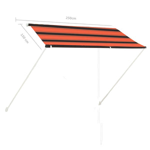 vidaXL Einziehbare Markise 250×150 cm Orange und Braun