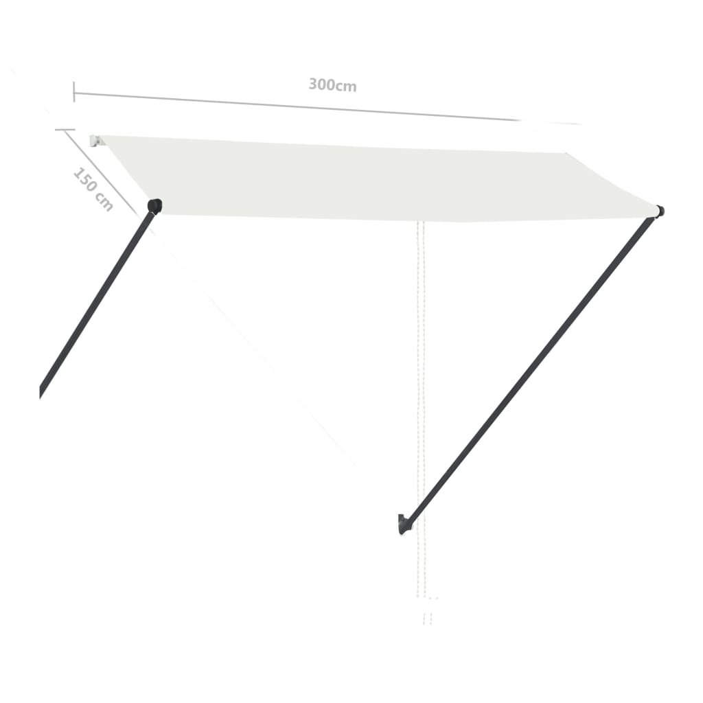 vidaXL Einziehbare Markise mit LED 300×150 cm Creme