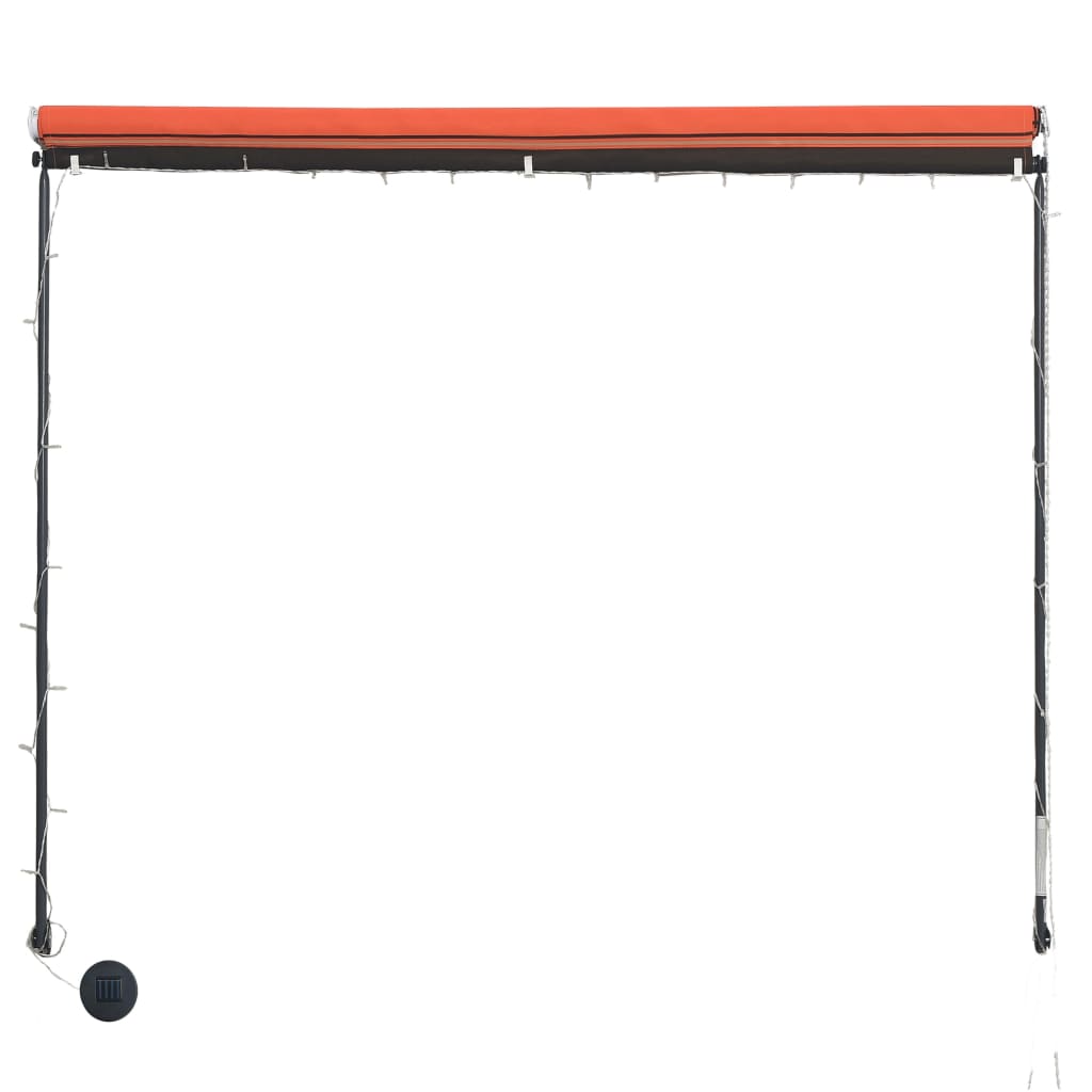 vidaXL Einziehbare Markise mit LED 250×150 cm Orange und Braun