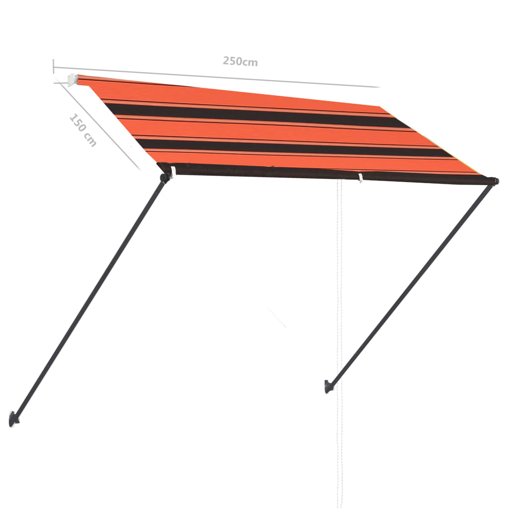 vidaXL Einziehbare Markise mit LED 250×150 cm Orange und Braun