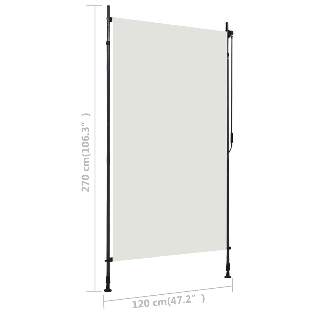 vidaXL Außenrollo 120 x 270 cm Creme