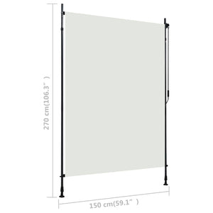 vidaXL Außenrollo 150 x 270 cm Creme