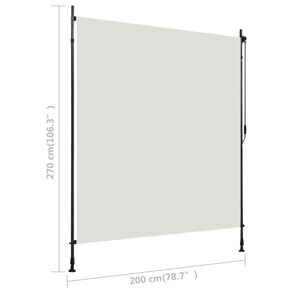 vidaXL Außenrollo 200 x 270 cm Creme