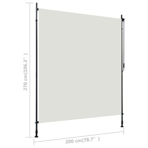 vidaXL Außenrollo 200 x 270 cm Creme