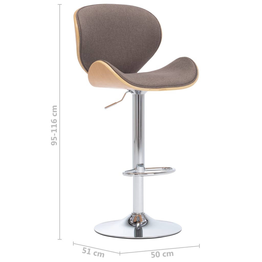 Barhocker Taupe Stoff Stilecasa