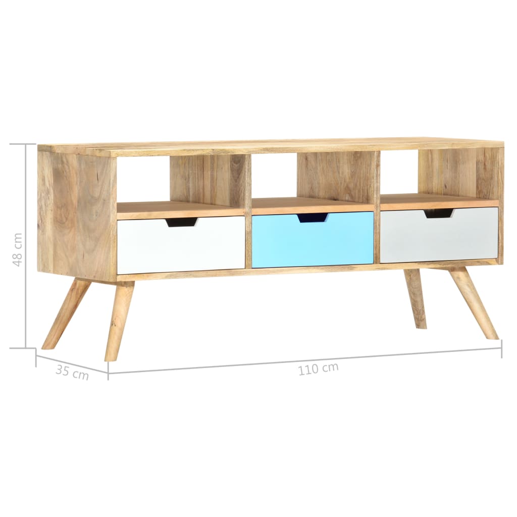 vidaXL TV-Schrank 110×35×48 cm Massivholz Mango