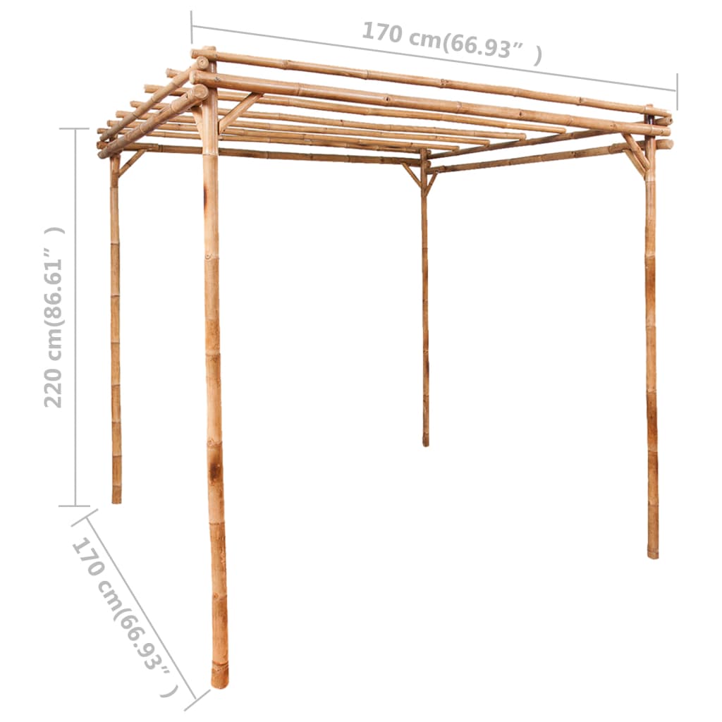 vidaXL Pergola Bambus 170×170×220 cm