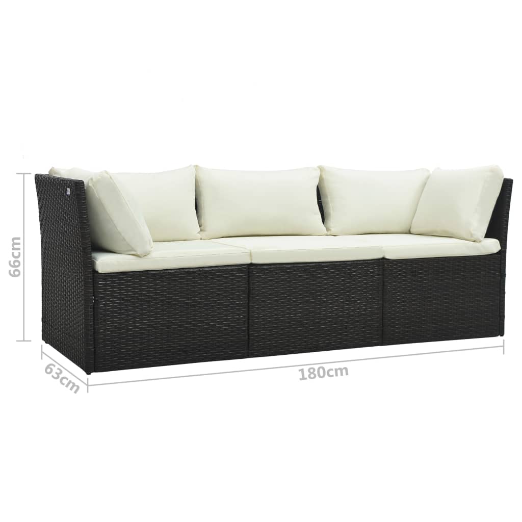 vidaXL 4-tlg. Garten-Lounge-Set mit Auflagen Poly Rattan Braun