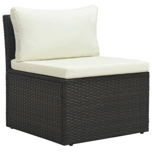 vidaXL 4-tlg. Garten-Lounge-Set mit Auflagen Poly Rattan Braun