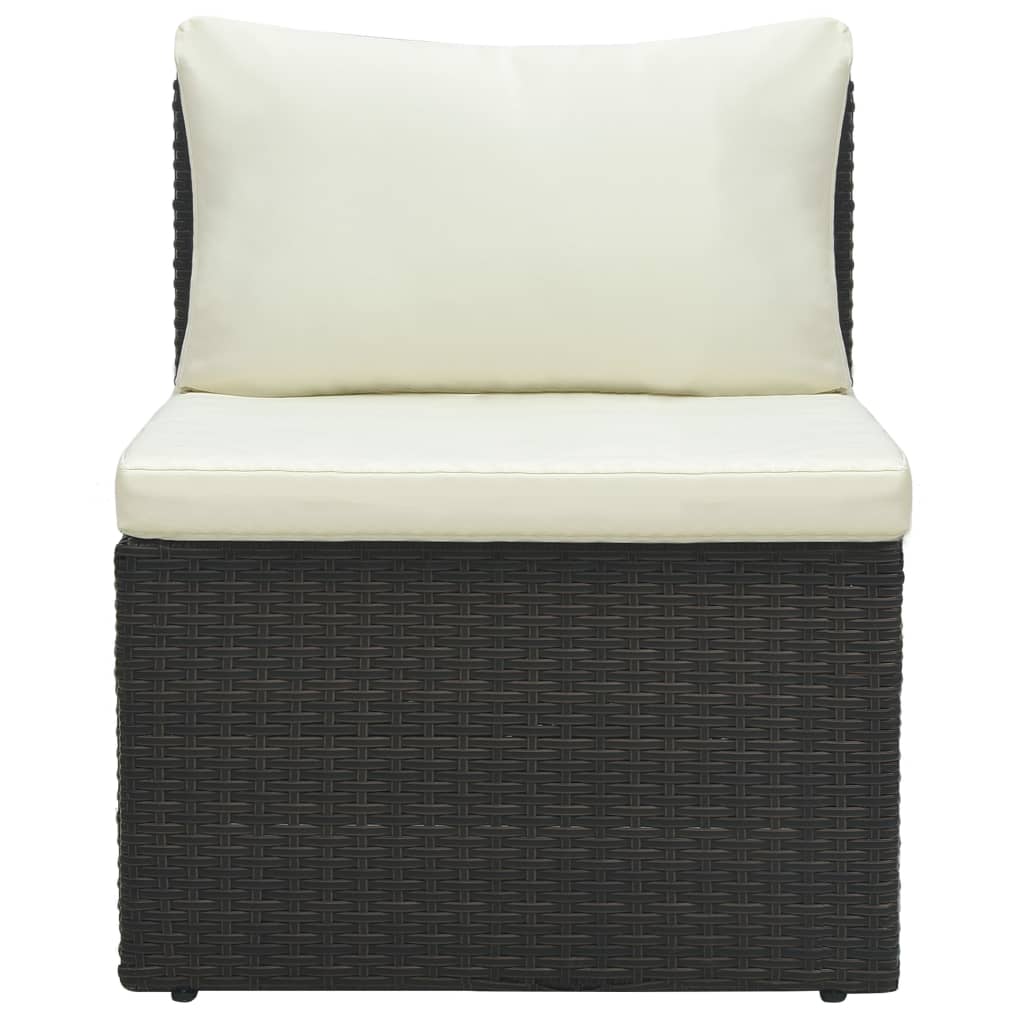 vidaXL 4-tlg. Garten-Lounge-Set mit Auflagen Poly Rattan Braun