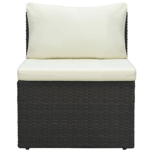 vidaXL 4-tlg. Garten-Lounge-Set mit Auflagen Poly Rattan Braun