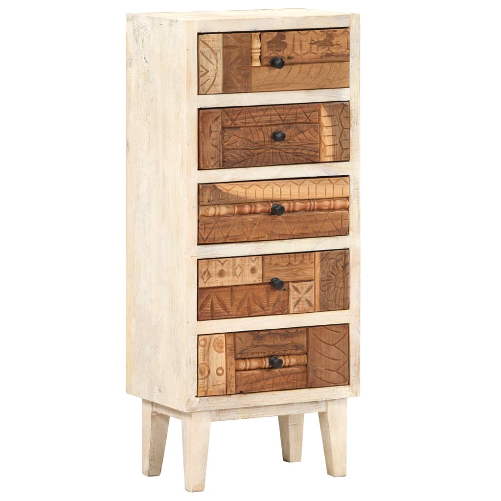 vidaXL Highboard mit Schubladen 45x30x105 cm Altholz Massiv