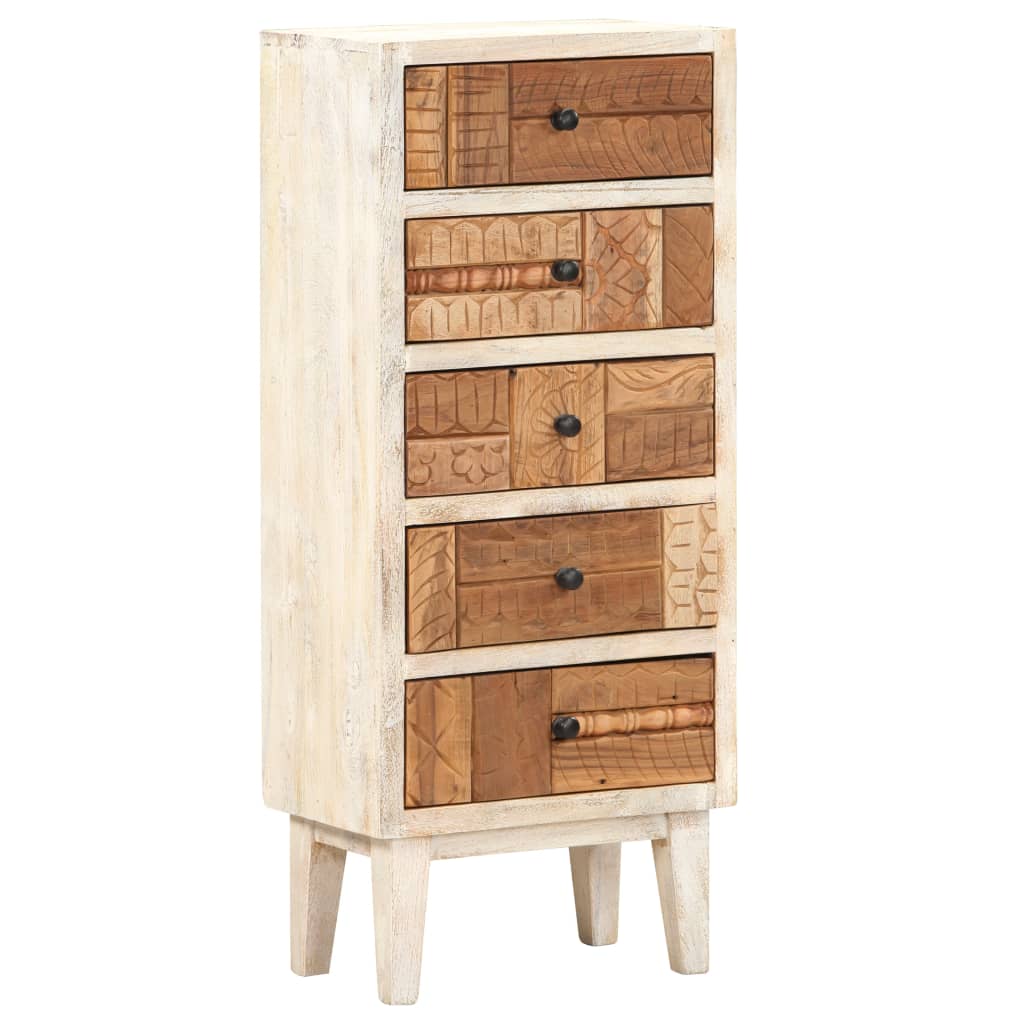 vidaXL Highboard mit Schubladen 45x30x105 cm Altholz Massiv