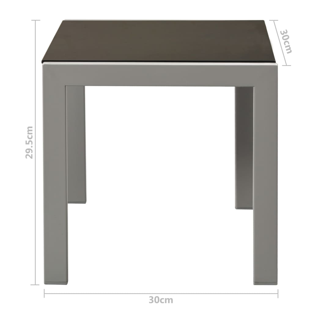 Sonnenliegen 2 Stk. mit Tisch Stahl und Textilene Schwarz