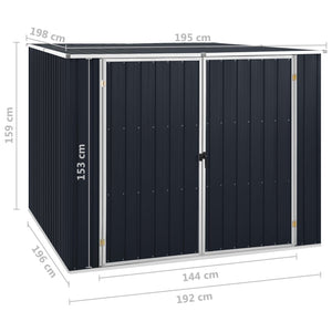 Gerätehaus Anthrazit 195x198x159 cm Verzinkter Stahl Stilecasa