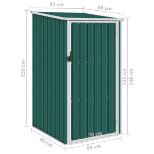 Gerätehaus Grün 87x98x159 cm Verzinkter Stahl Stilecasa