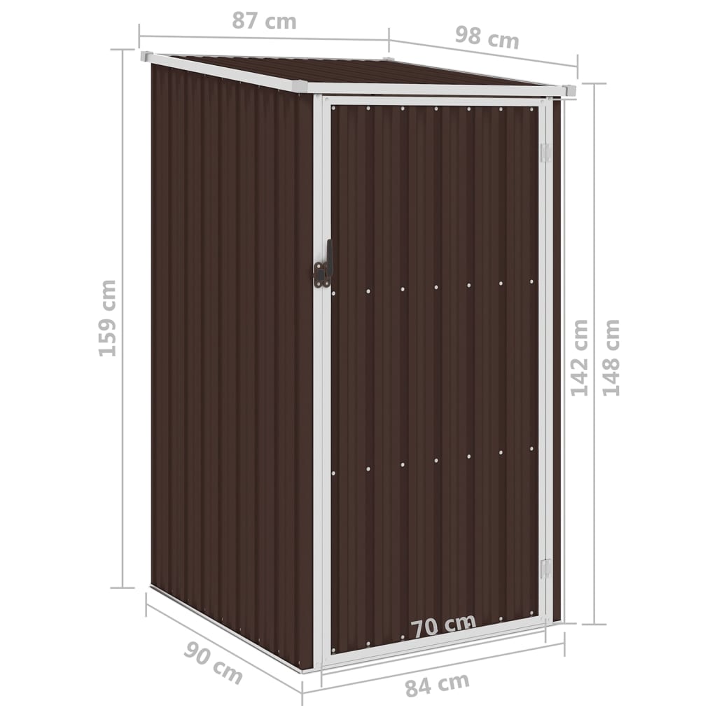 Gerätehaus Braun 87x98x159 cm Verzinkter Stahl Stilecasa