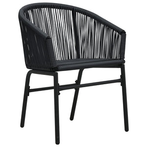 vidaXL Gartenstühle 2 Stk. Schwarz PE-Rattan