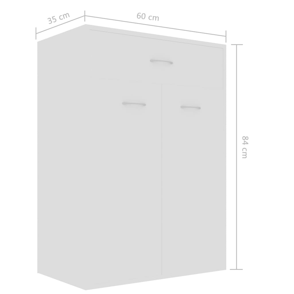 Schuhschrank Weiß 60×35×84 cm Holzwerkstoff Stilecasa