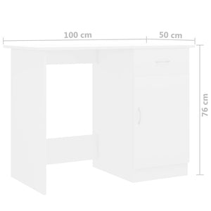 Schreibtisch Weiß 100×50×76 cm Holzwerkstoff Stilecasa