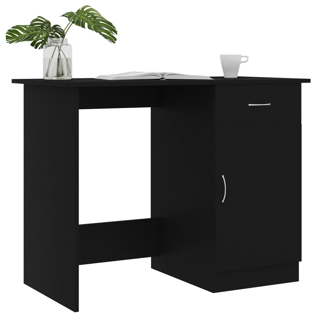 vidaXL Schreibtisch Schwarz 100x50x76 cm Holzwerkstoff