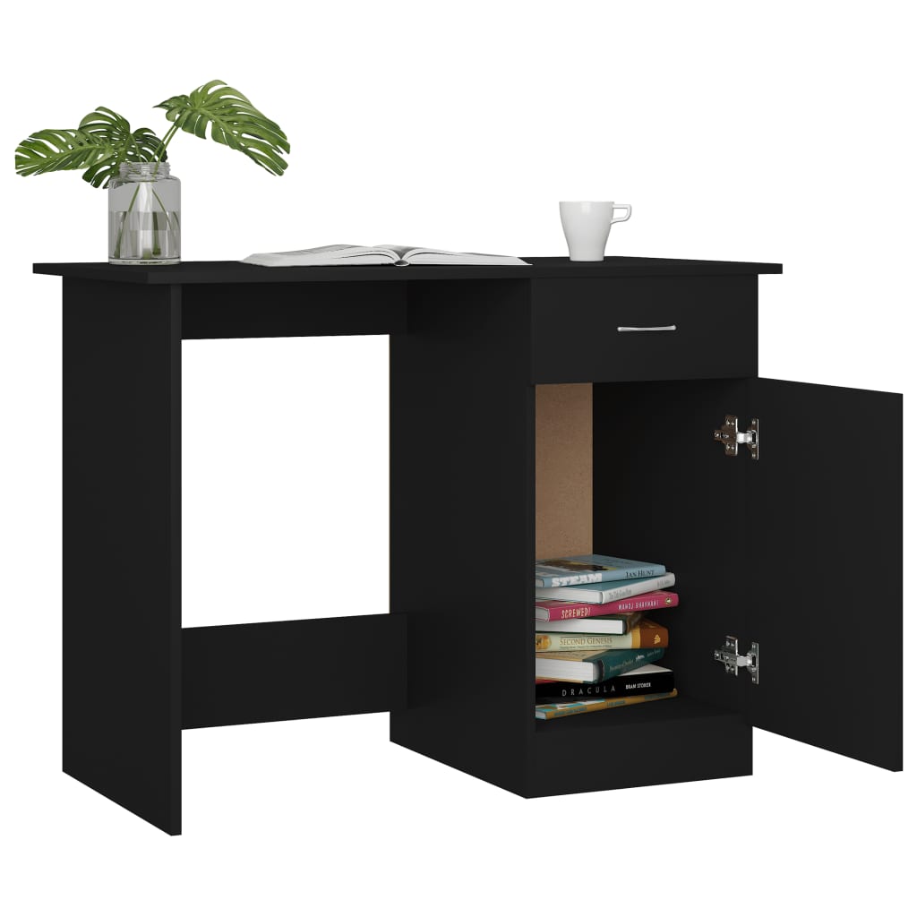 vidaXL Schreibtisch Schwarz 100x50x76 cm Holzwerkstoff