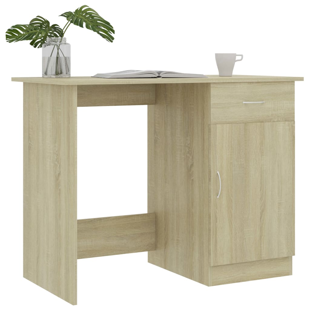 vidaXL Schreibtisch Sonoma-Eiche 100x50x76 cm Holzwerkstoff