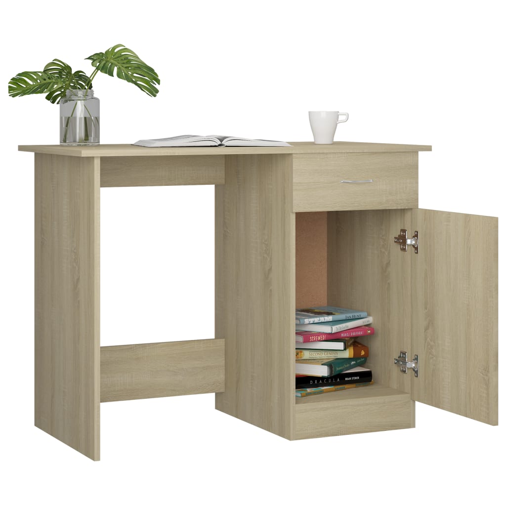 vidaXL Schreibtisch Sonoma-Eiche 100x50x76 cm Holzwerkstoff