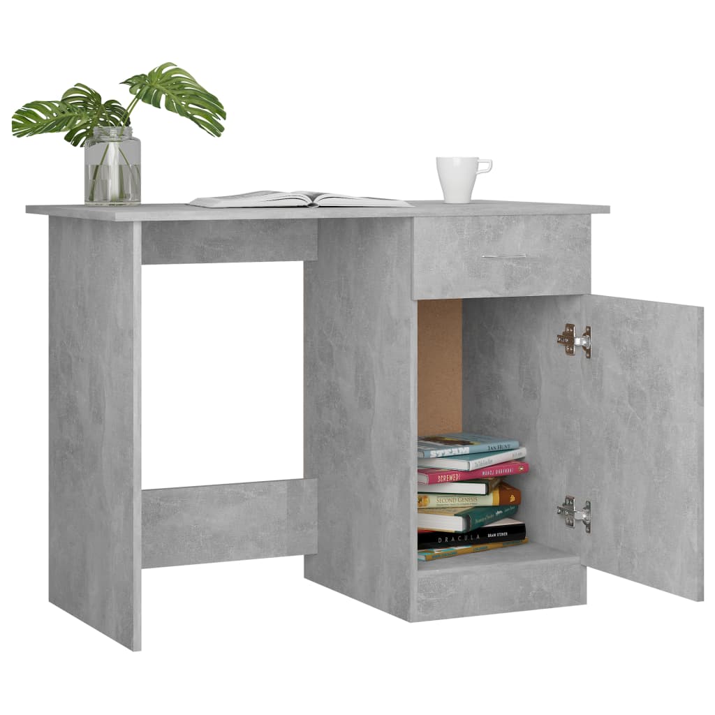 vidaXL Schreibtisch Betongrau 100x50x76 cm Holzwerkstoff