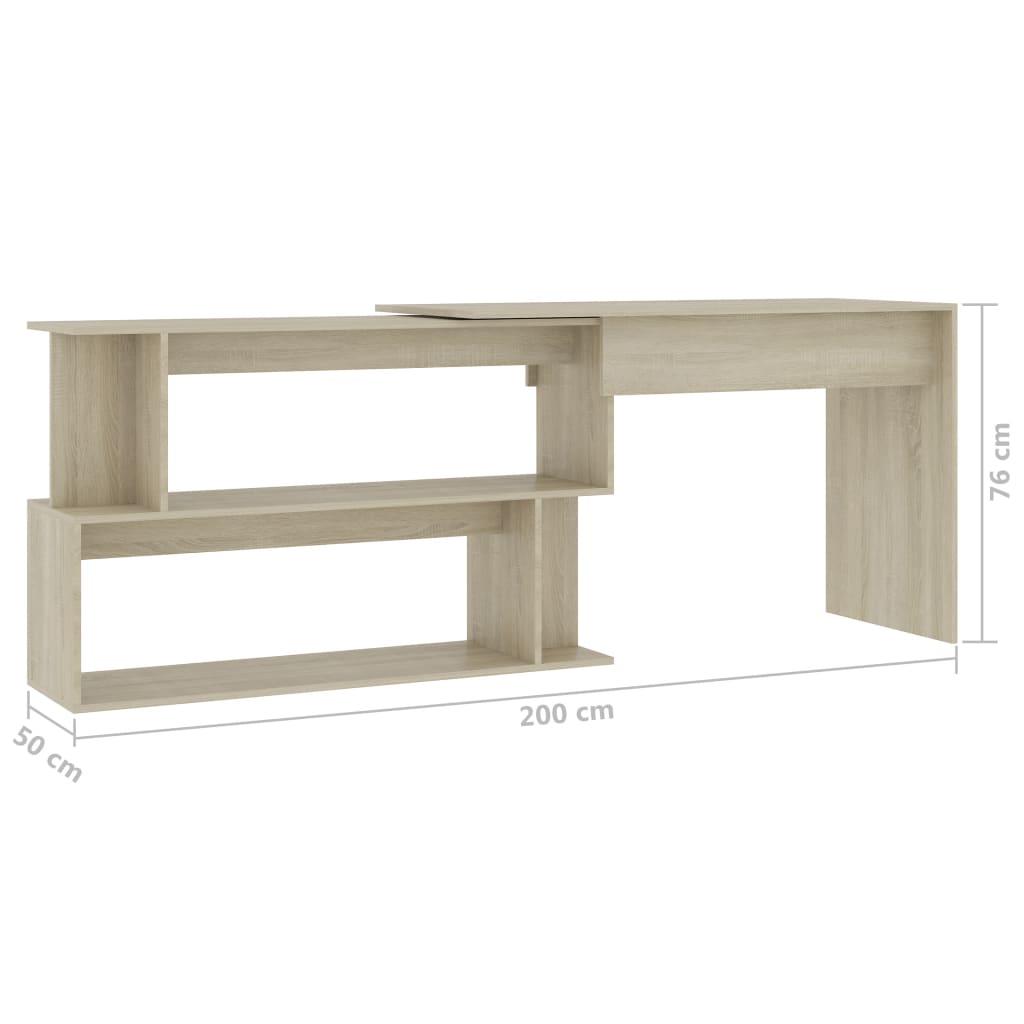 Eckschreibtisch Sonoma-Eiche 200x50x76 cm Holzwerkstoff Stilecasa