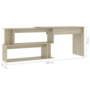 Eckschreibtisch Sonoma-Eiche 200x50x76 cm Holzwerkstoff Stilecasa