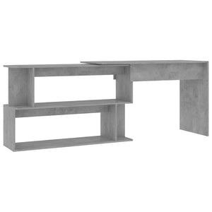 Eckschreibtisch Betongrau 200x50x76 cm Holzwerkstoff Stilecasa