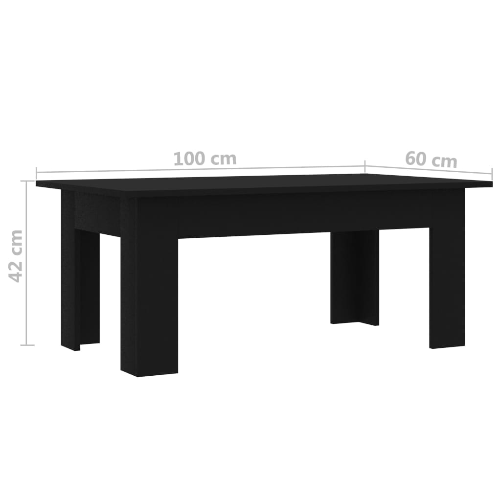 Couchtisch Schwarz 100x60x42 cm Holzwerkstoff Stilecasa