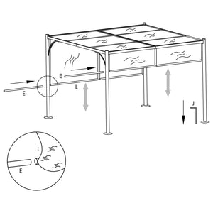 Pergola mit Verstellbarem Dach Cremeweiß 3x3 m Stahl