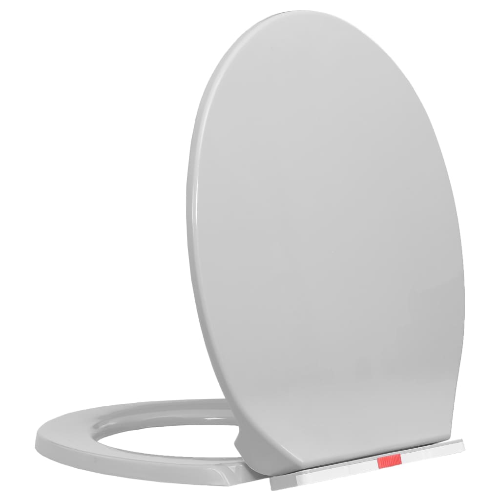 vidaXL Toilettensitz mit Absenkautomatik Quick-Release Hellgrau Oval