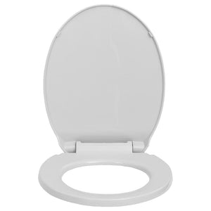 vidaXL Toilettensitz mit Absenkautomatik Quick-Release Hellgrau Oval