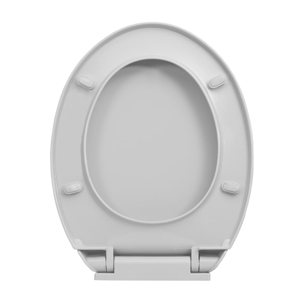 vidaXL Toilettensitz mit Absenkautomatik Quick-Release Hellgrau Oval