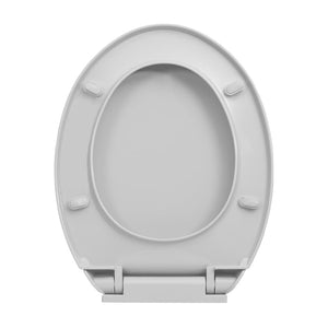 vidaXL Toilettensitz mit Absenkautomatik Quick-Release Hellgrau Oval