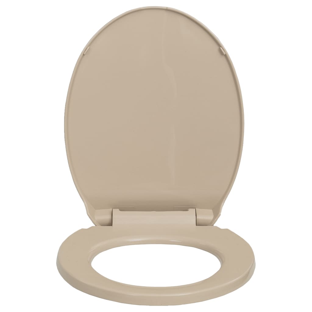 vidaXL Toilettensitz mit Absenkautomatik Beige Oval