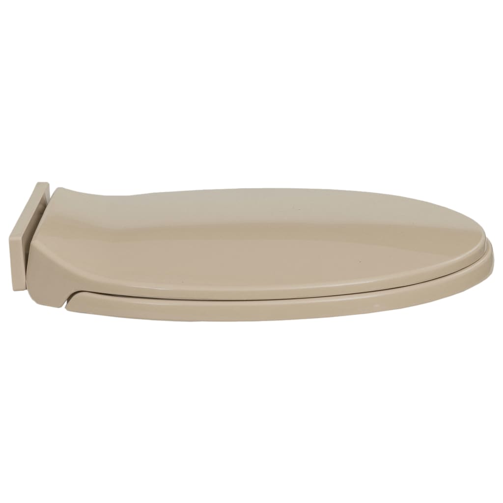 vidaXL Toilettensitz mit Absenkautomatik Beige Oval