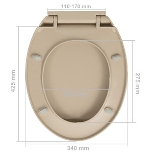 vidaXL Toilettensitz mit Absenkautomatik Beige Oval