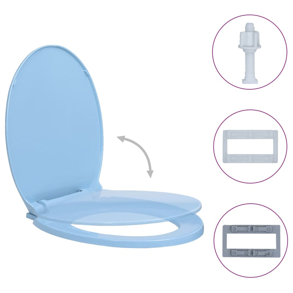 Toilettensitz mit Absenkautomatik Blau Oval Stilecasa