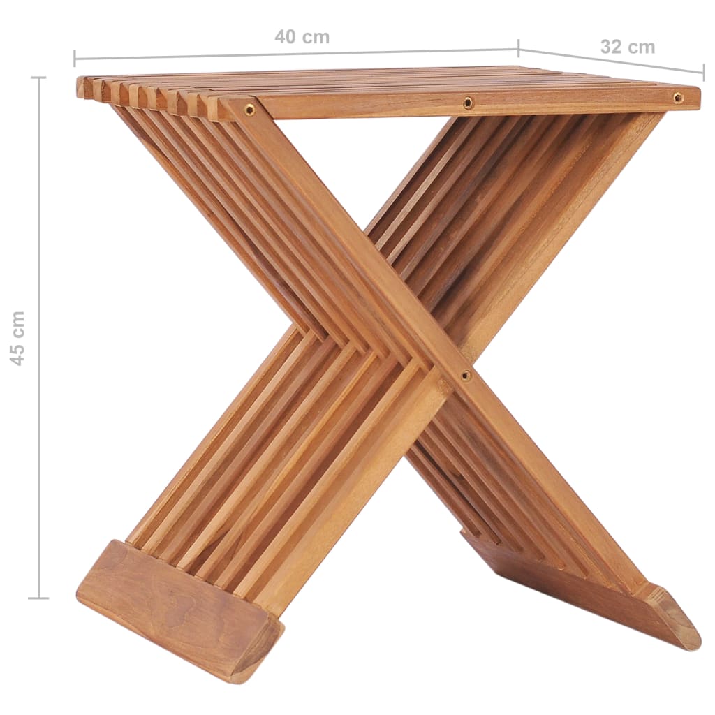 vidaXL Klappbarer Hocker 40×32×45 cm Massivholz Teak