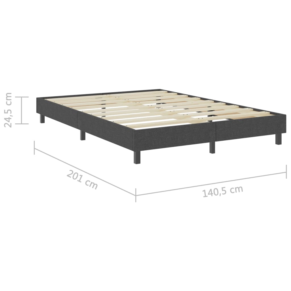 vidaXL Boxspring-Bettgestell Grau Stoff 140x200 cm