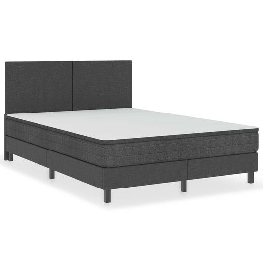 vidaXL Boxspring-Bettgestell Grau Stoff 160x200 cm