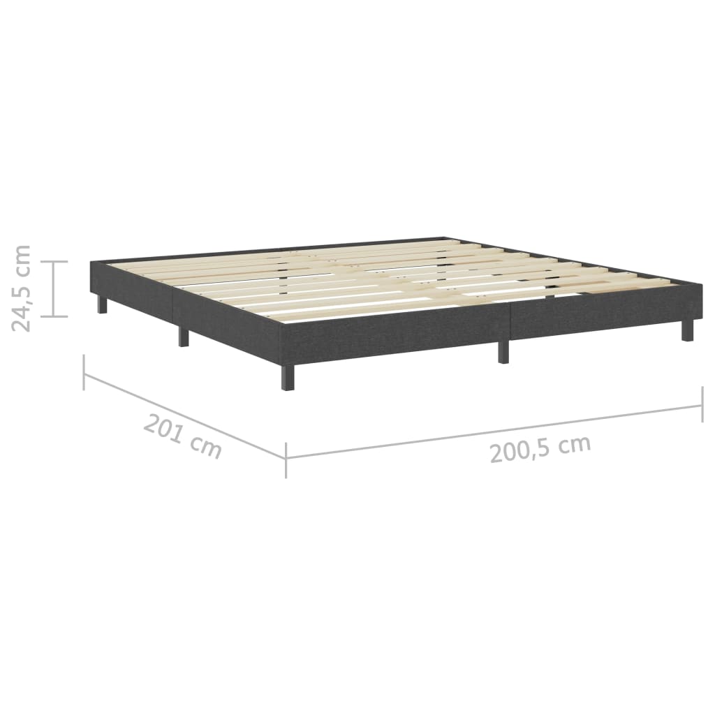 vidaXL Boxspring-Bettgestell Grau Stoff 200x200 cm