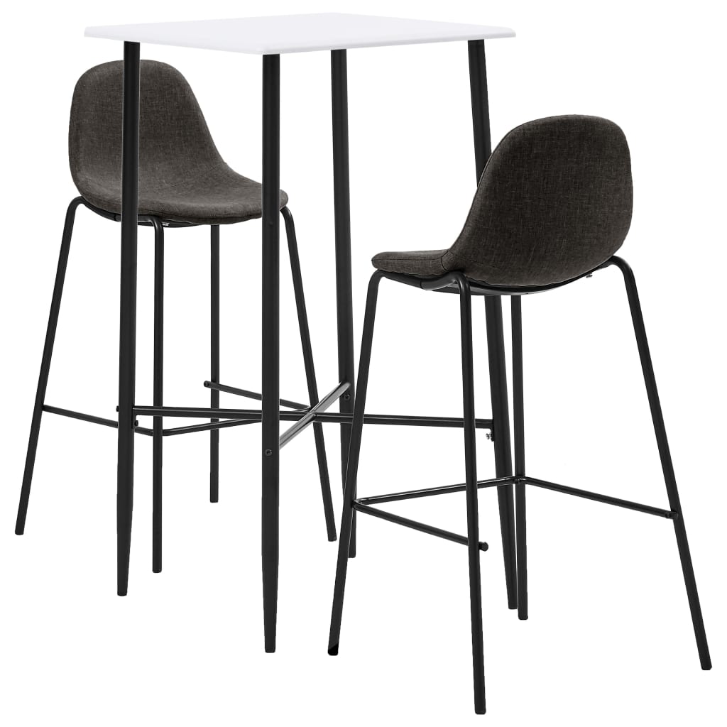 vidaXL 3-tlg. Bar-Set Stoff Dunkelgrau