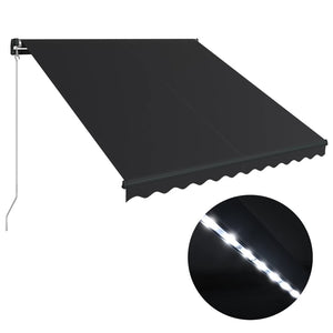 vidaXL Markise Manuell Einziehbar mit LED 300x250 cm Anthrazit