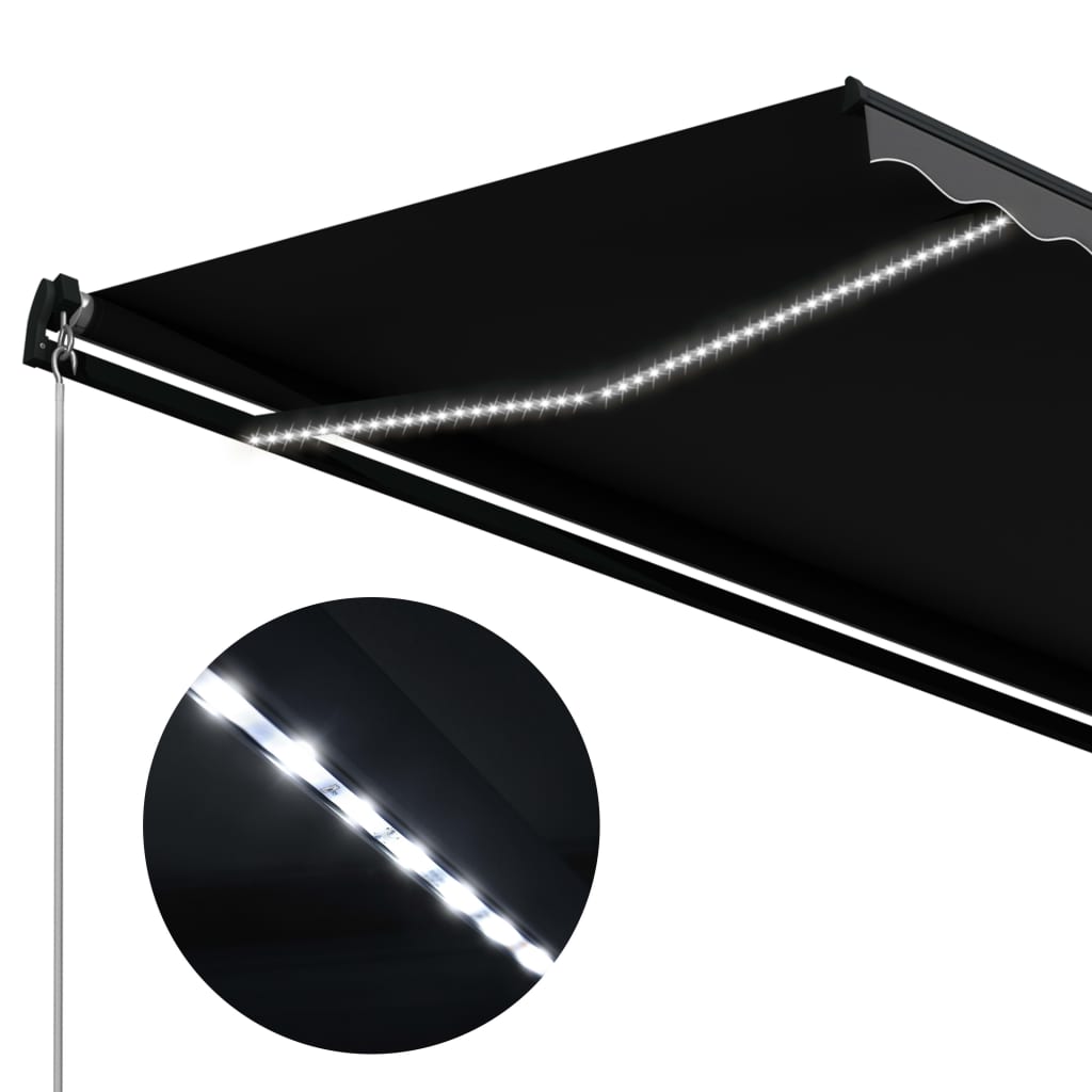 vidaXL Markise Manuell Einziehbar mit LED 300x250 cm Anthrazit